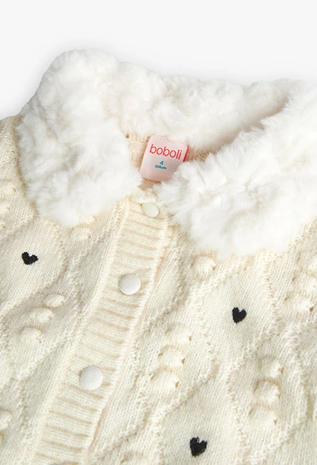 White knitted jacket for girls