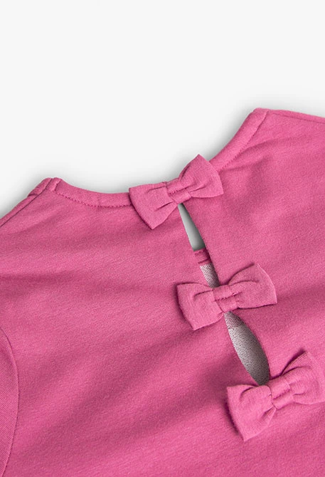 Maglietta a maglia per bambina in colore fragola