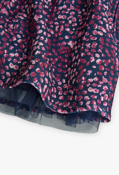 Crepe skirt for girl with floral print