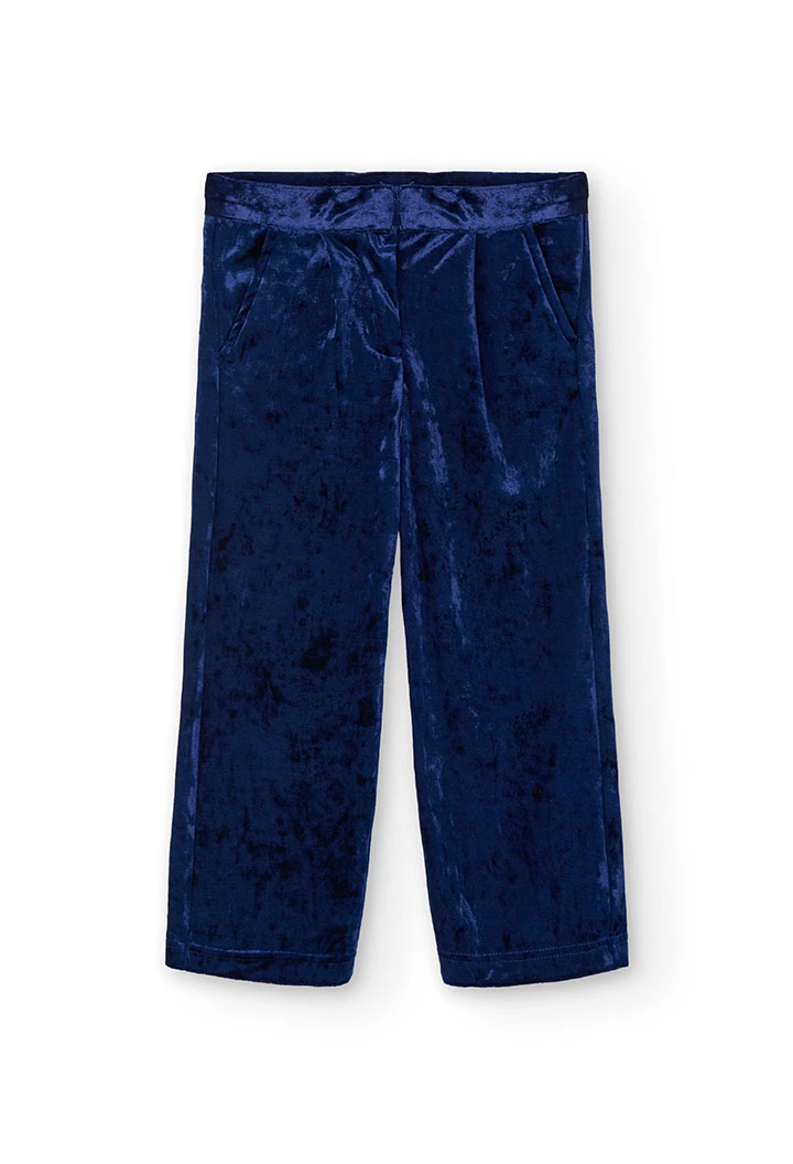 Girl\'s navy blue velvet trousers