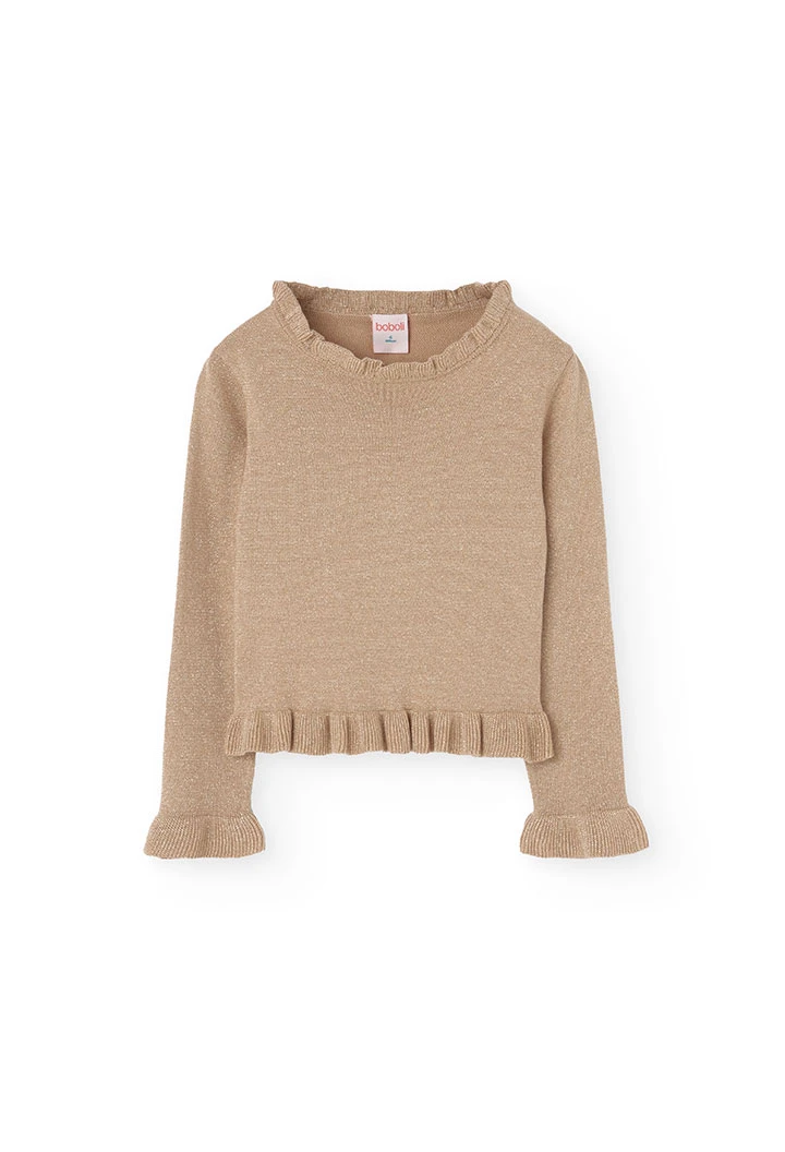 Pull en tricot pour fille en doré