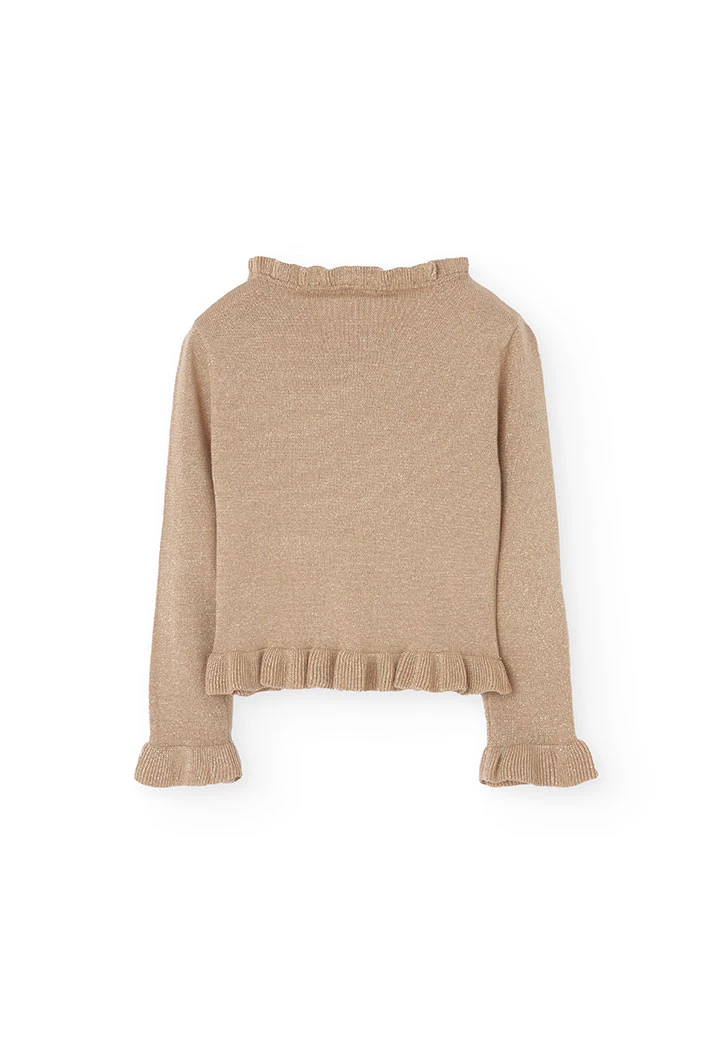 Maglione in tricot per bambina in oro