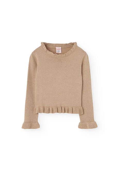 Golden knitted jumper for girl