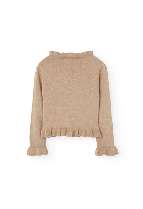 Pull en tricot pour fille en doré