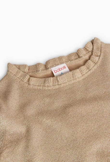 Pull en tricot pour fille en doré