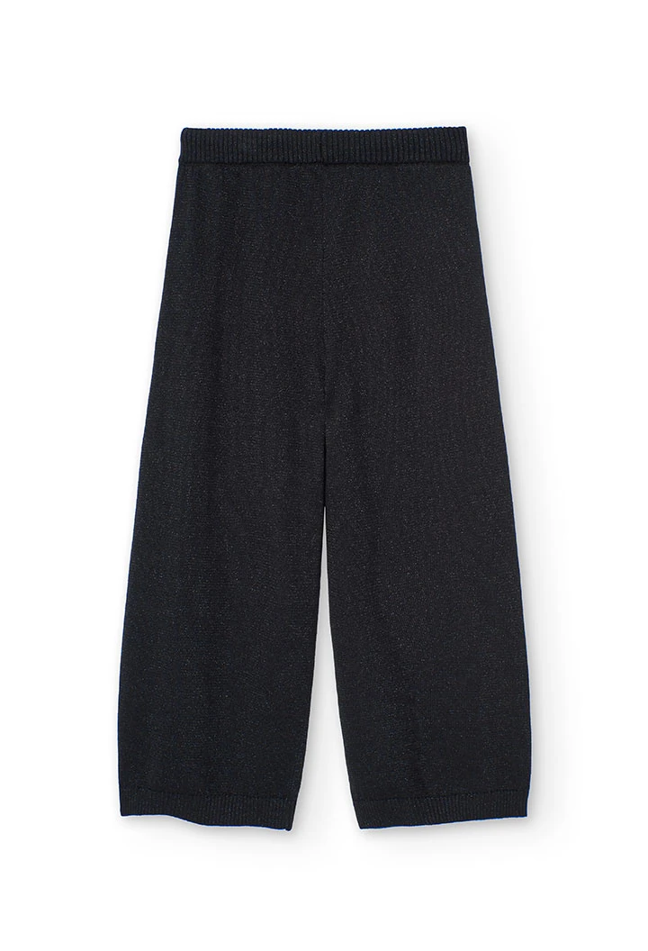 Pantalon en tricot pour fille en noir