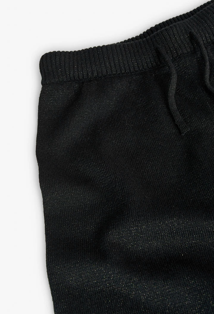 Pantalon en tricot pour fille en noir