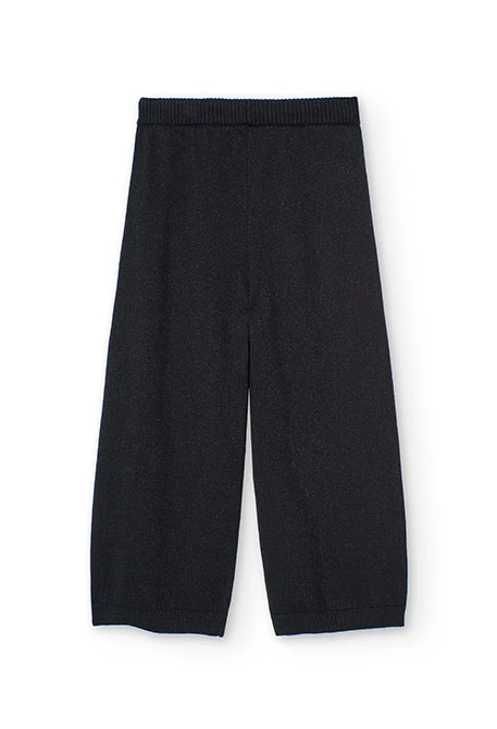 Pantalon en tricot pour fille en noir