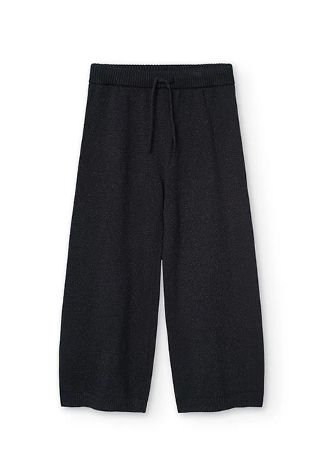 Pantalon en tricot pour fille en noir