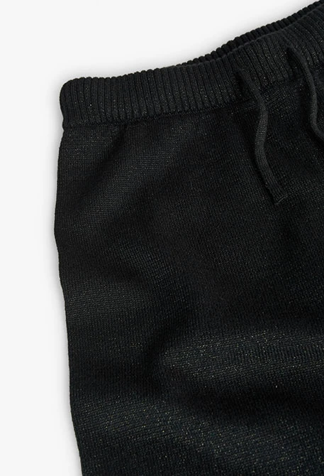 Pantalón de tricotosa de niña en negro