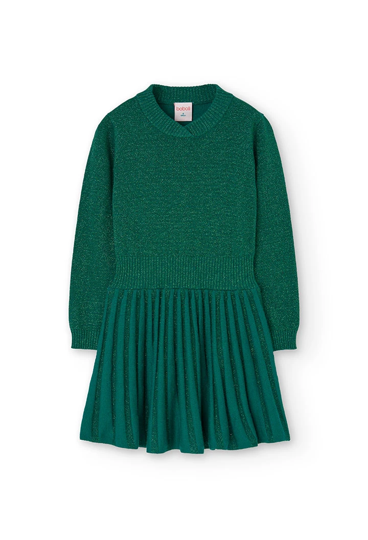 Robe en tricot pour fille en vert