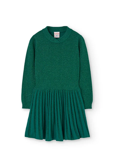 Vestito in maglia per bambina in verde