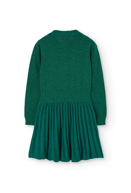 Robe en tricot pour fille en vert