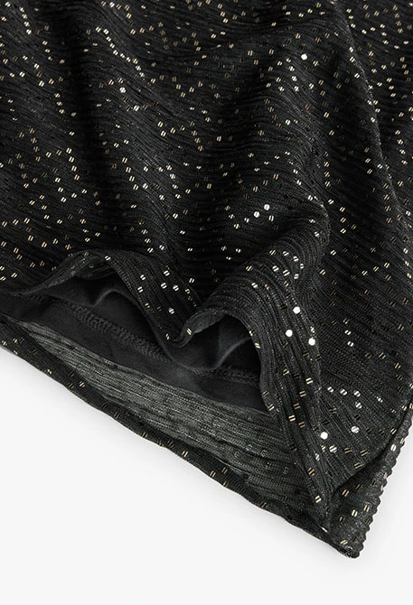 Vestito di tulle con paillettes da bambina in nero