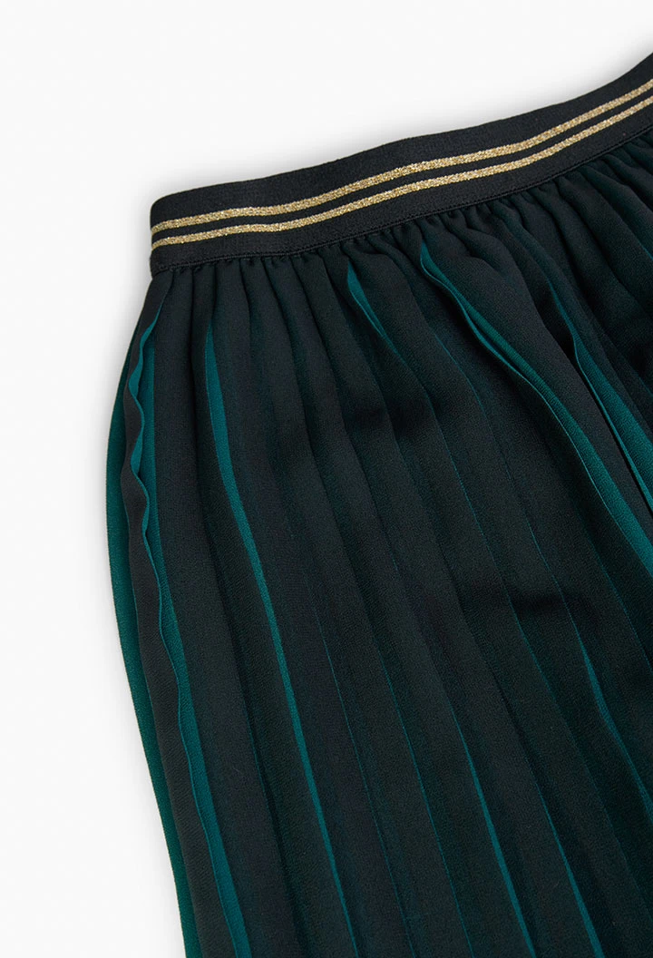 Pleated chiffon skirt for girl in green