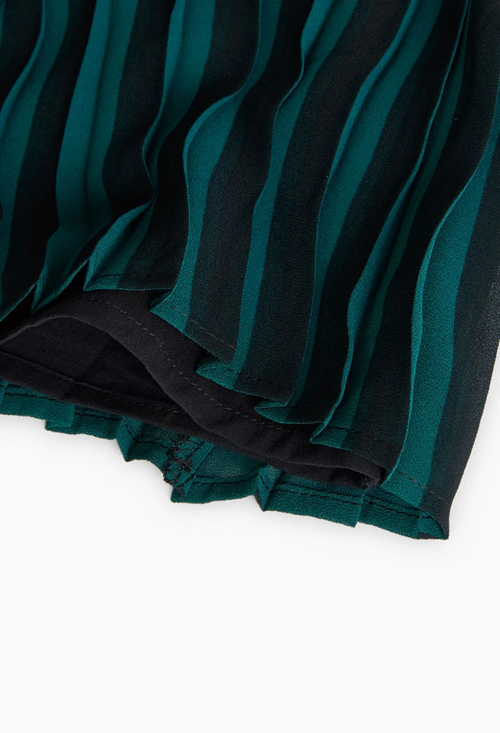 Pleated chiffon skirt for girl in green