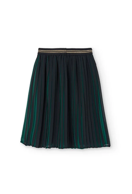 Pleated chiffon skirt for girl in green