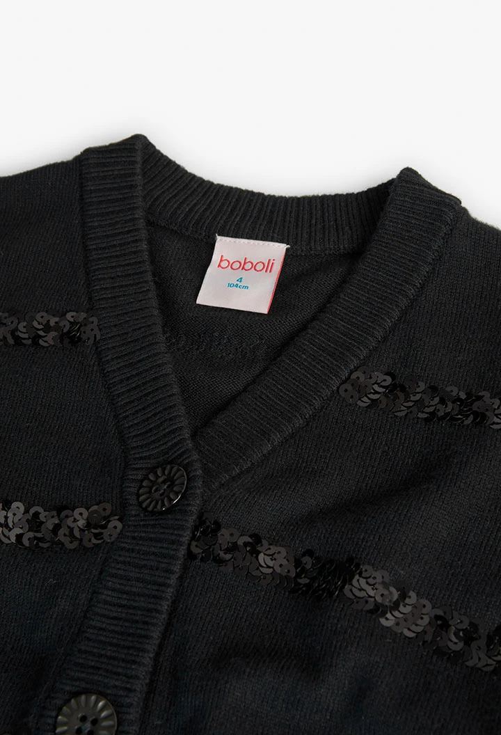 Strickjacke für Mädchen in Schwarz