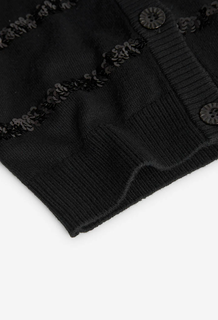 Strickjacke für Mädchen in Schwarz