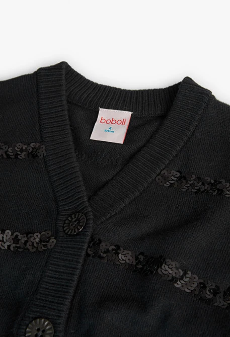 Giacca in maglia per bambina in nero