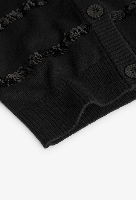 Strickjacke für Mädchen in Schwarz