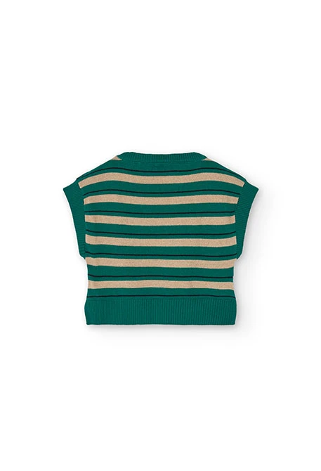 Gilet en tricot pour fille en vert