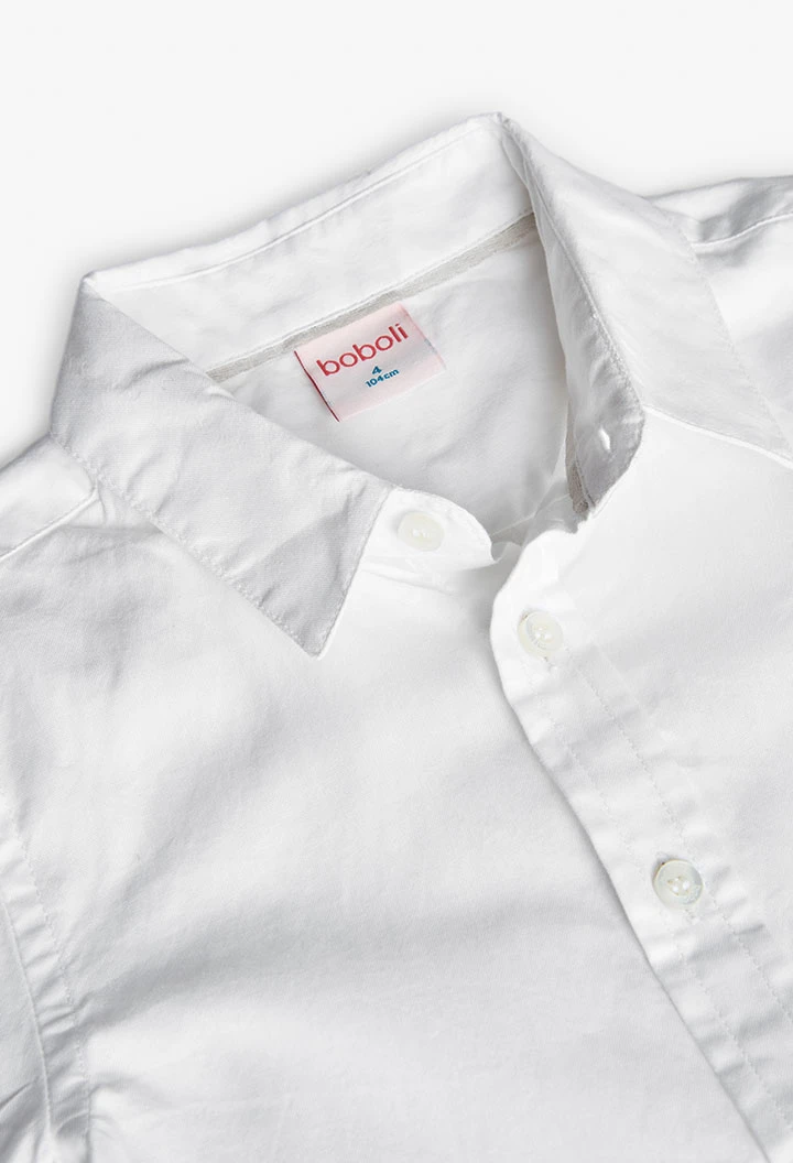 Boy's long sleeved oxford shirt in white
