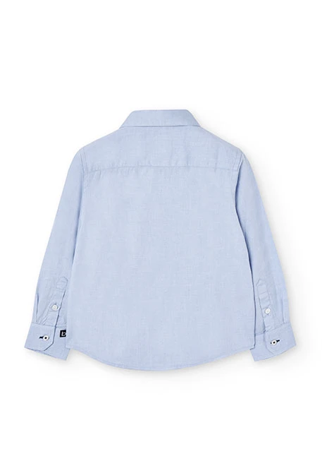 Chemise oxford à manches longues pour garçon, bleu clair
