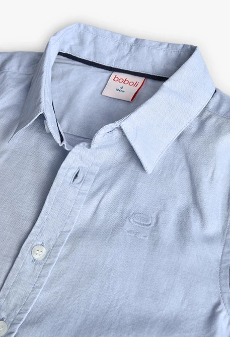 Chemise oxford à manches longues pour garçon, bleu clair