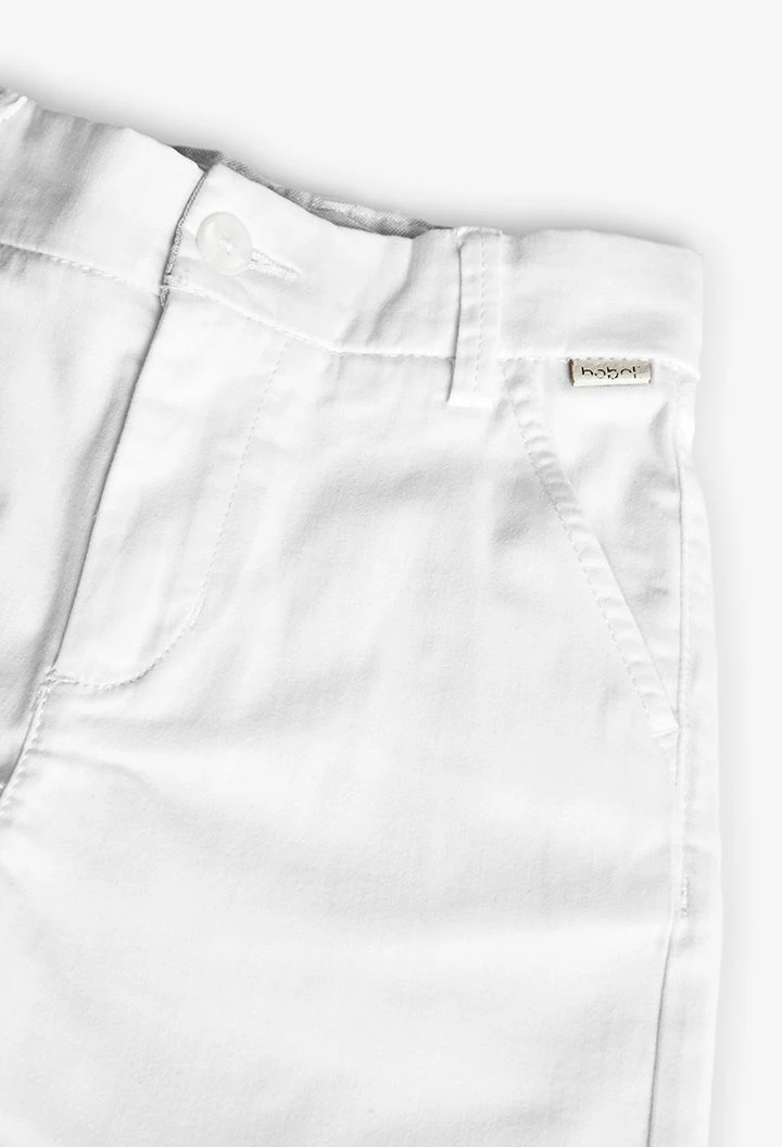 White satin trousers for boys