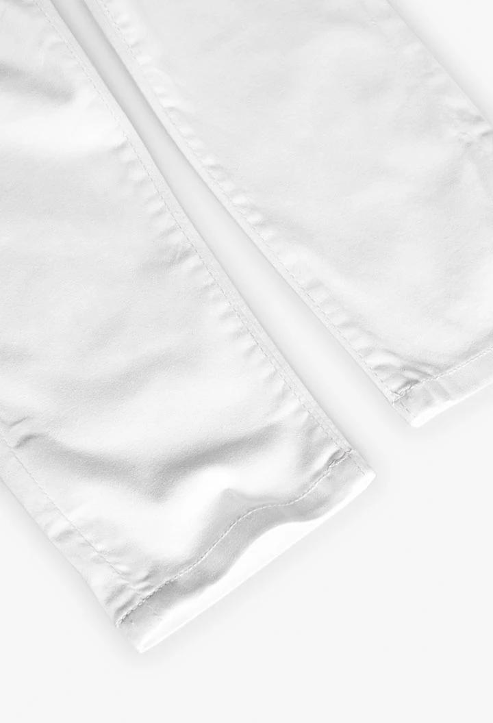 White satin trousers for boys
