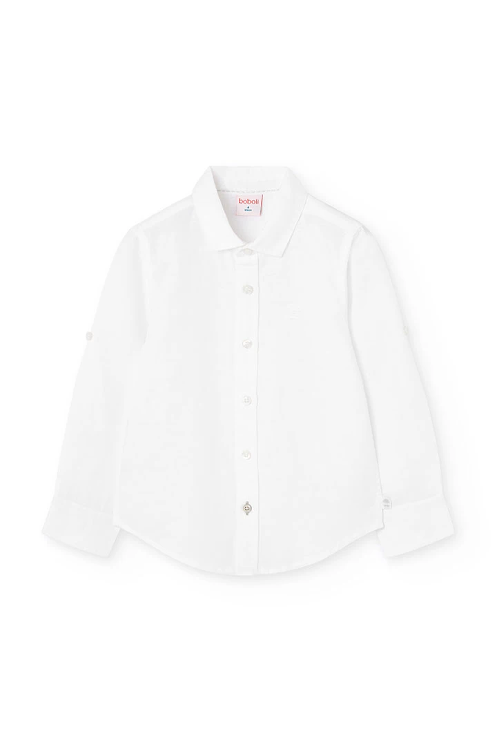 Chemise en lin pour garçon de couleur blanche