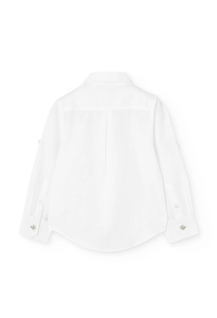 Chemise en lin pour garçon de couleur blanche