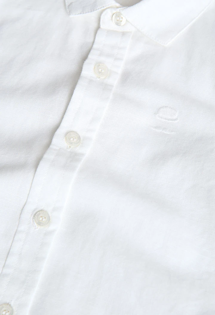 Chemise en lin pour garçon de couleur blanche