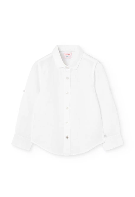 Chemise en lin pour garçon de couleur blanche