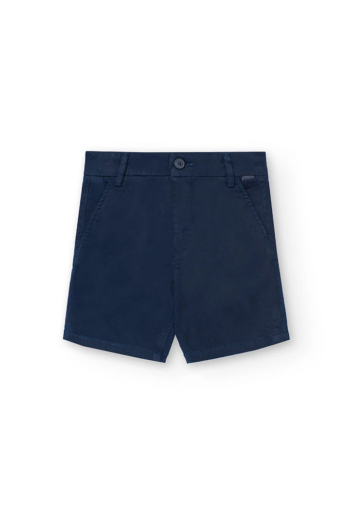 Bermuda in raso per bambino di colore blu marino