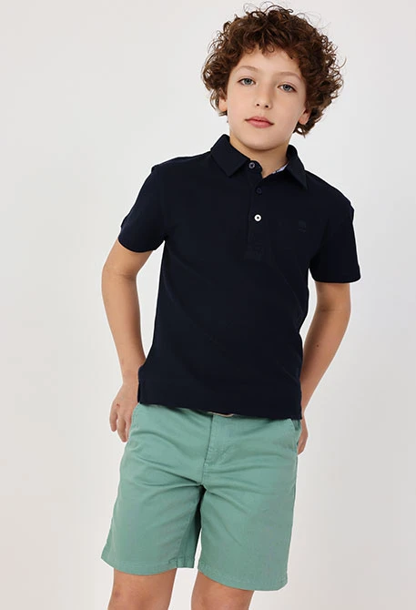 Boys satin Bermuda shorts in green