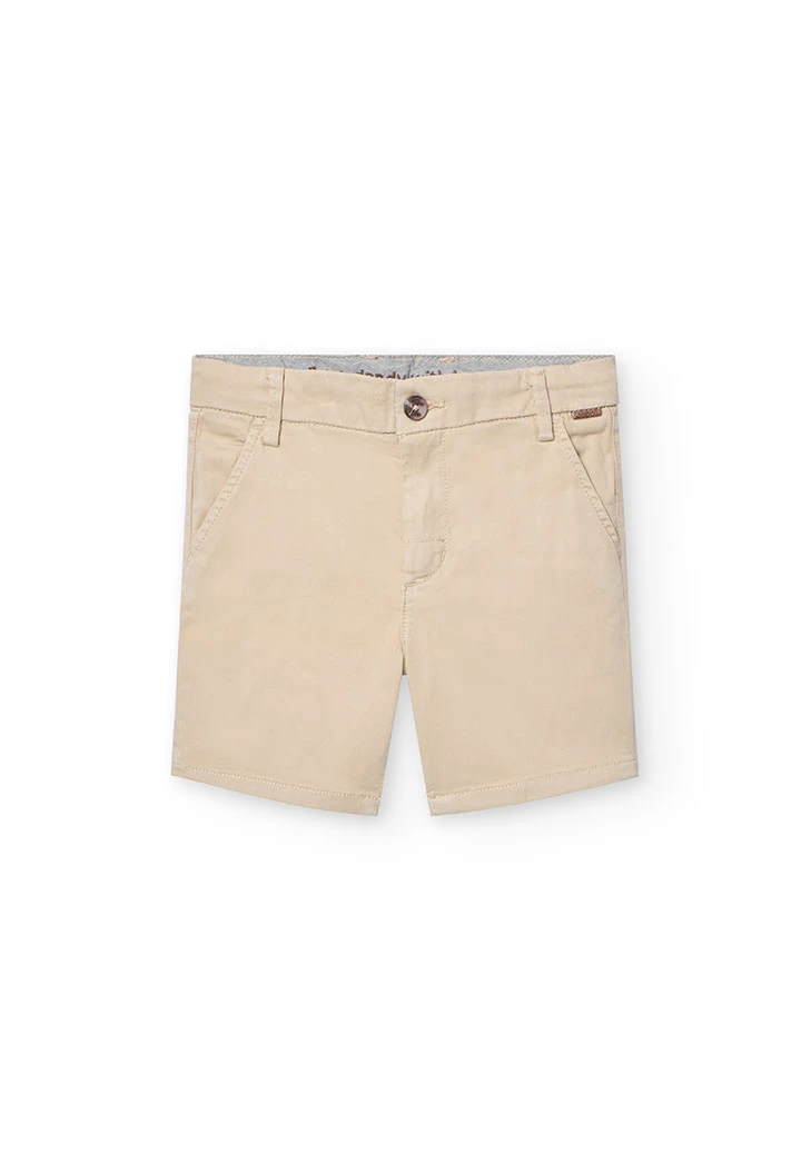 Bermudas de cetim para criança em cor bege