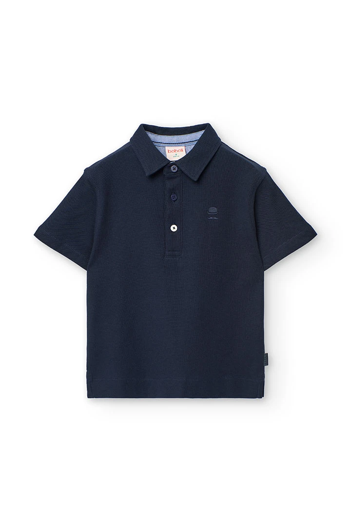 Polo piqué per bambino in colore blu navy