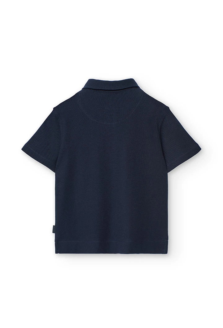 Polo piqué per bambino in colore blu navy