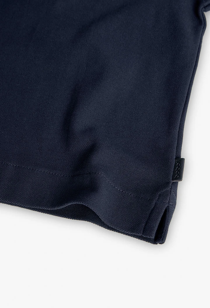 Polo piqué per bambino in colore blu navy