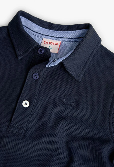Piqué-Polo für Jungen in Marineblau