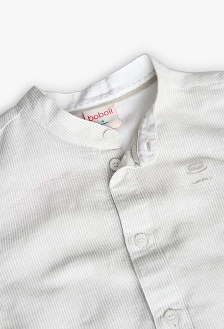 Camisa de lli per a nen en color blanc.