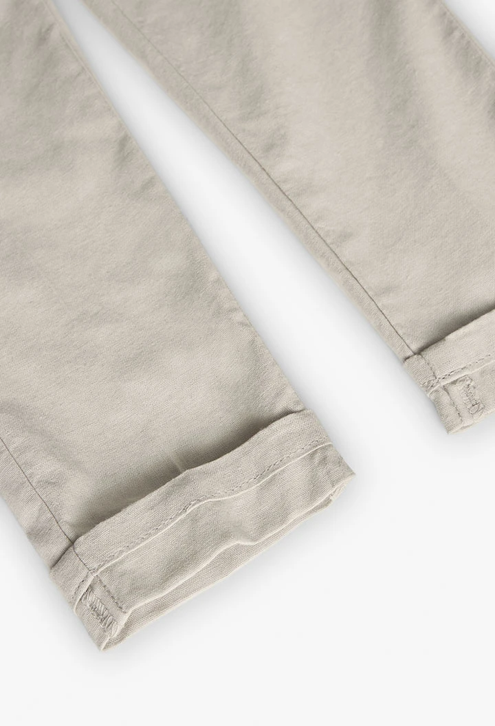 Linen trousers for boys in beige colour
