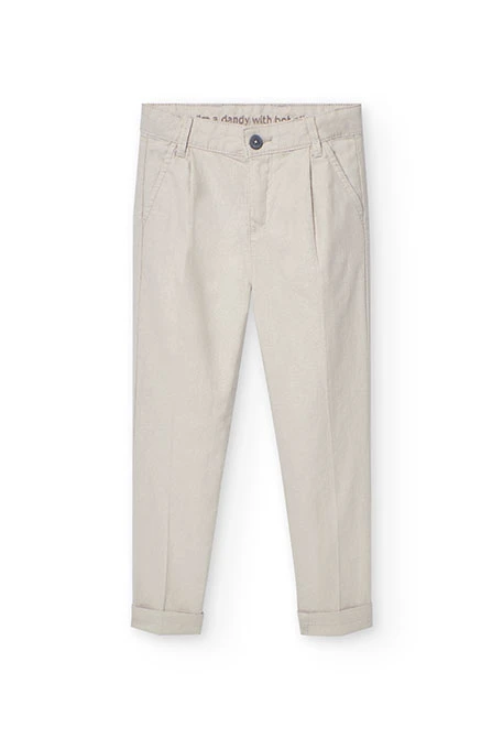 Linen trousers for boys in beige colour