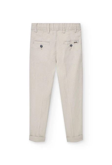 Pantalon en lin pour enfant en couleur beige