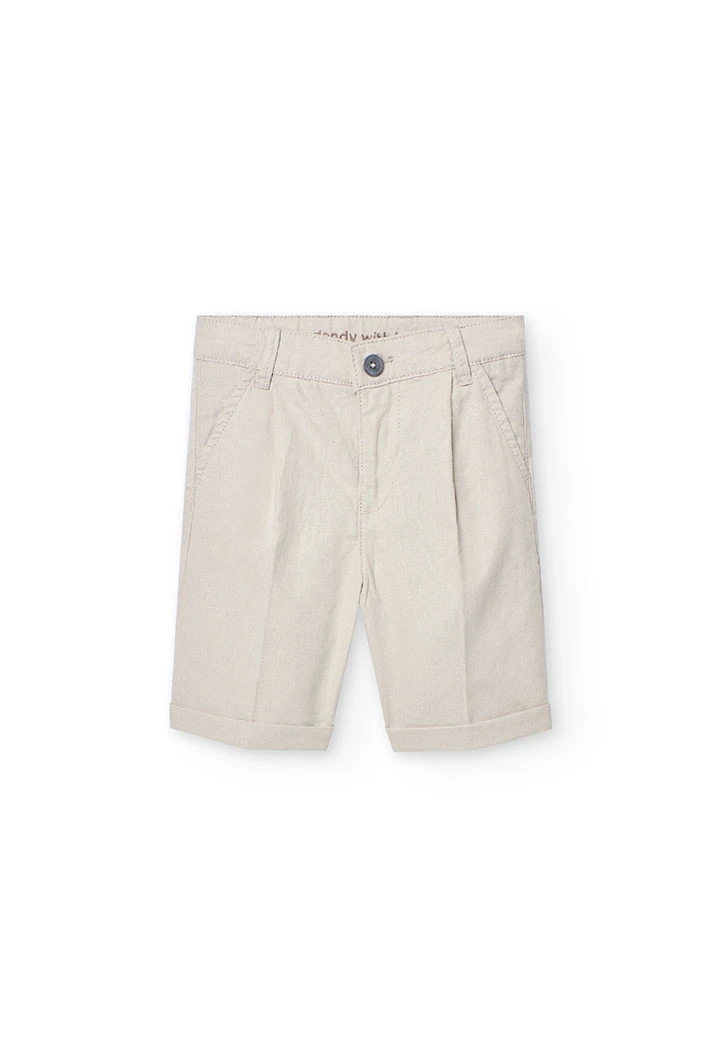 Linen shorts for boy in beige colour