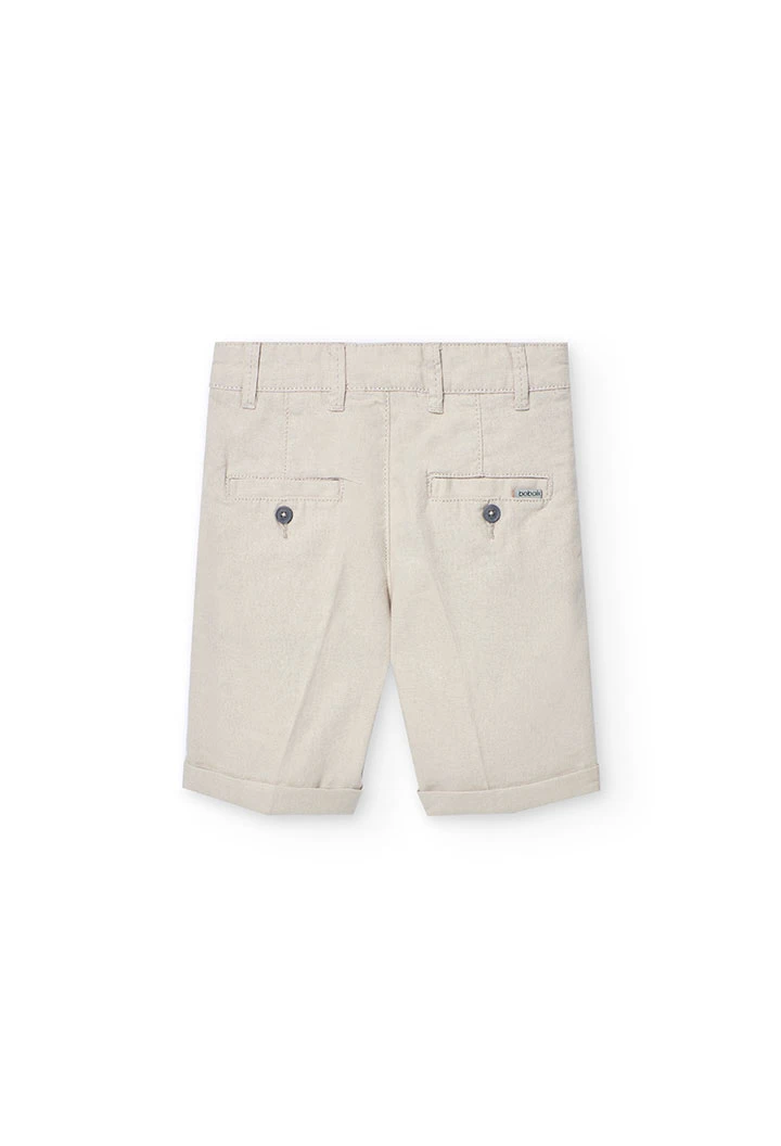 Linen shorts for boy in beige colour