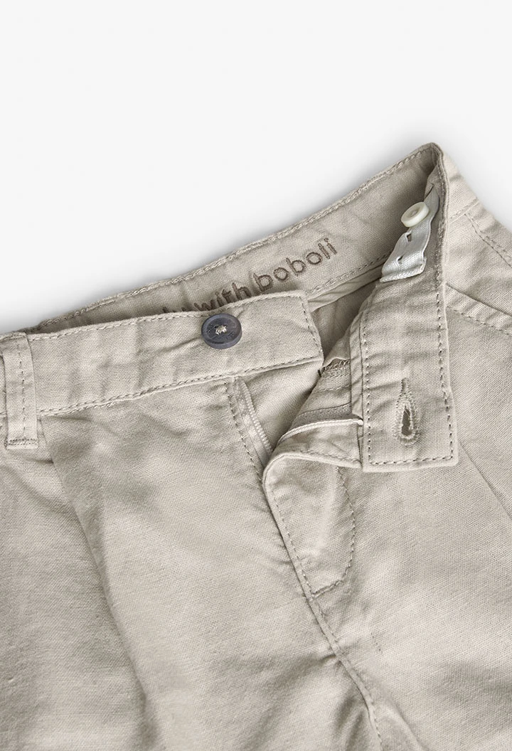 Linen shorts for boy in beige colour