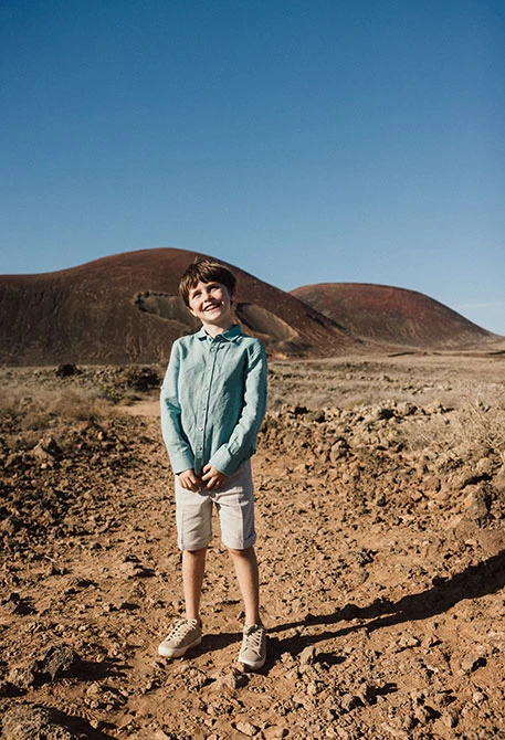 Linen shorts for boy in beige colour
